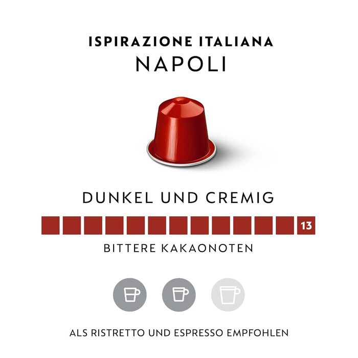 Кава Nespresso Original Ispirazione Napoli, темне обсмаження, 100 капсул (сумісна з Nespresso Original)