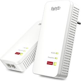 Набір FFRITZ!Powerline 1240 AX WLAN: Powerline Gigabit Wi-Fi 6, точка доступу WLAN, для медіа-трансляції, HD-відео, інтернет-ТБ, 1200 Мбіт/с