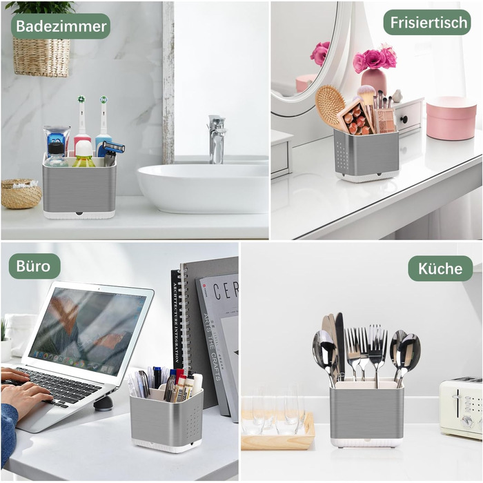 Тримач для зубних щіток електричних: органайзер для ванної кімнати, сірий