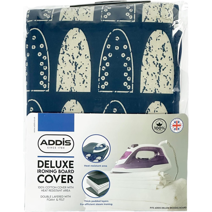 Чохол для прасувальної дошки Addis Deluxe, морський/білий, 135 x 46 см