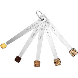 Набір мірних ложок Mini Messlöffel Set (5 шт.) з нержавіючої сталі | 1,5мл, 1,25мл, 0,9мл, 0,6мл, 0,3мл | Для приготування, випічки, вимірювання спецій