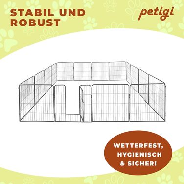 Вольєр для цуценят Petigi: сталевий вольєр-клітка, розкладний, 80x80 см, сітка 47 мм, для саду