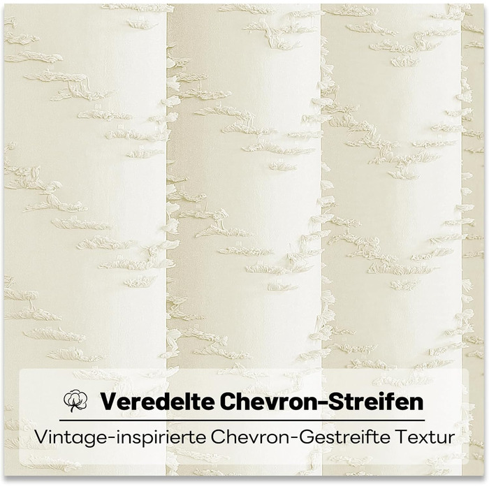 Штора для душу BTTN 180x180 см, бежева бохо, з китицями, водонепроникна, з гачками (1 шт)