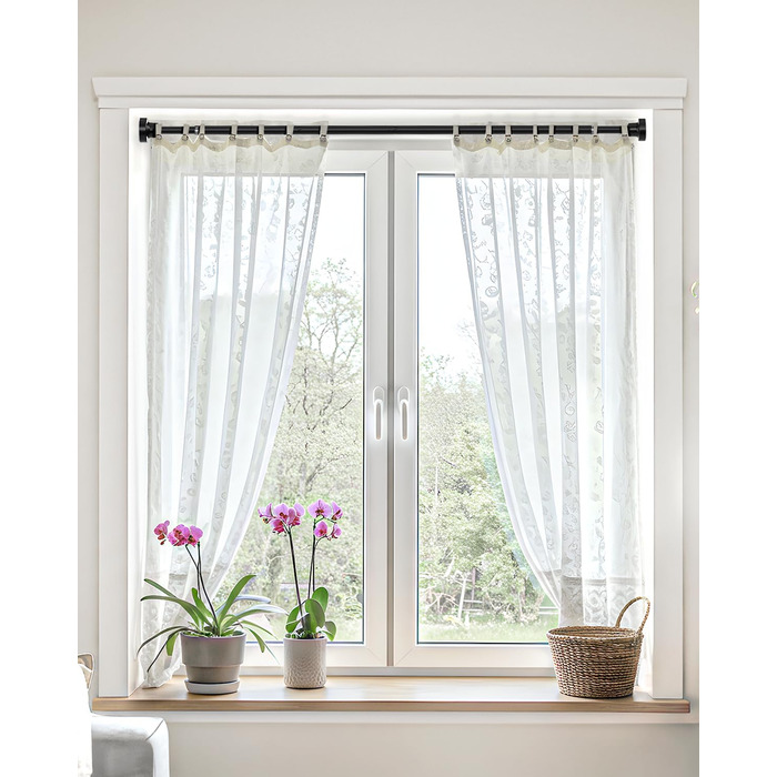 Телескопічна штанга для карнизи/душової завіси, чорна, 79-195 см. Кріплення без свердління. Телескопічна штанга для карнизи/душової завіси.