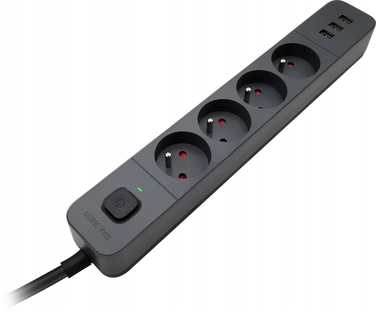 Мережевий фільтр Defender SFS 135, 5 м, 4 розетки, 3x USB