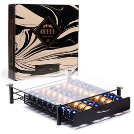 Органайзер для капсул Nespresso Vertuo – Підставка для кавомашини зі скляною кришкою на 45 капсул