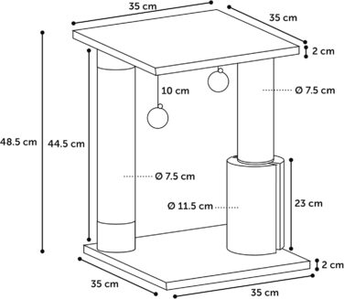 Дерев'яний кігтечка Flamingo UNA – Кремовий/Натуральний колір | Компактний, стильний, ідеальний для котів для дряпання та відпочинку