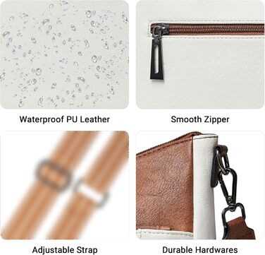 Сумка жіноча через плече Shrrie бежево-коричнева з ременем, екошкіра, трендова хобо-сумка для подорожей