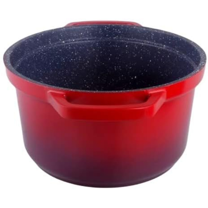 Kamberg 0008191 – Schmortopf 30 cm diameter, oval, red flambé – Aluminum casting – Stone-look coating – Suitable for all types of cooktops, including induction – PFOA-free, aluminum