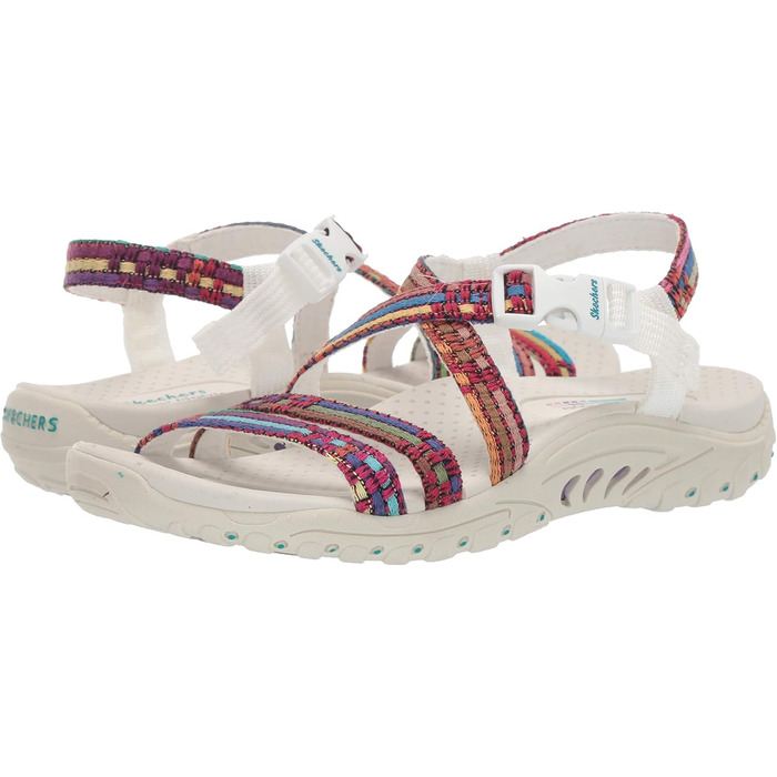 Сандалі жіночі Skechers Reggae Sew Me Boho плетені з ремінцями, білі (37 EU)