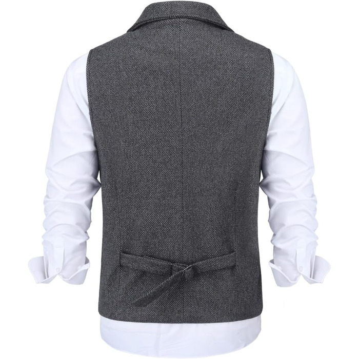 Жилет чоловічий Allthemen з твіду, вовняний, для ділового стилю, формальний, Regular Fit, сірий, XXL