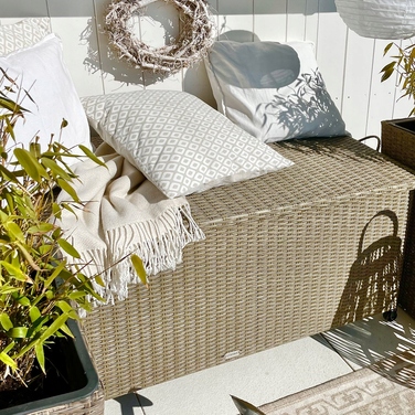 Садова скриня Casaria з техноротанга, 270 л, бежева