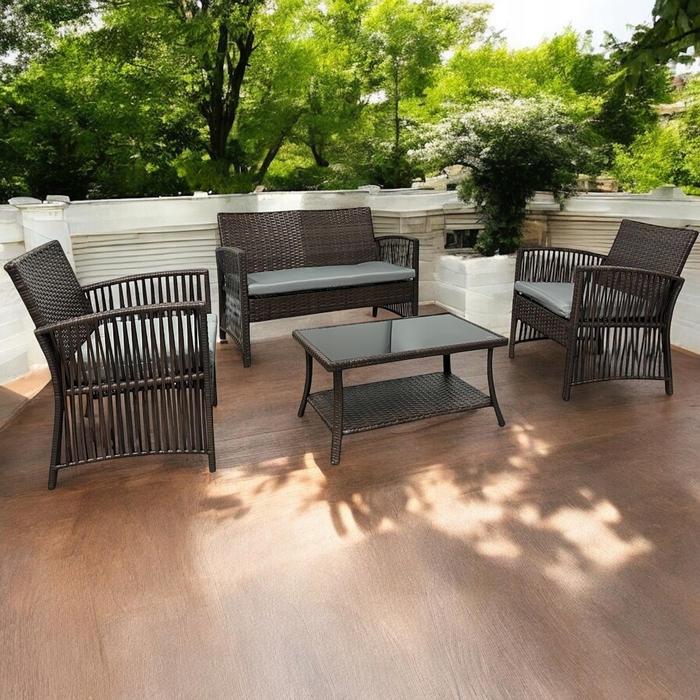 Комплект садових меблів Ideal Garden з техноротанга, багатоколірний, 4 предмети