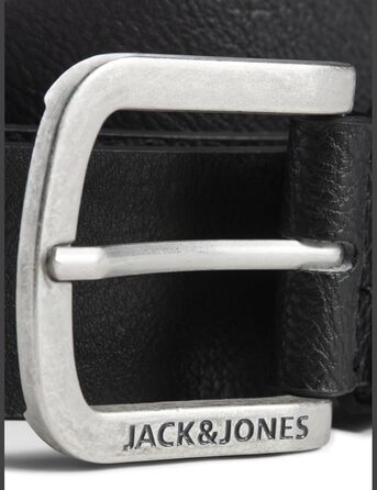 Чоловічий шкіряний ремінь JACK & JONES JACHARRY з металевою пряжкою, чорний