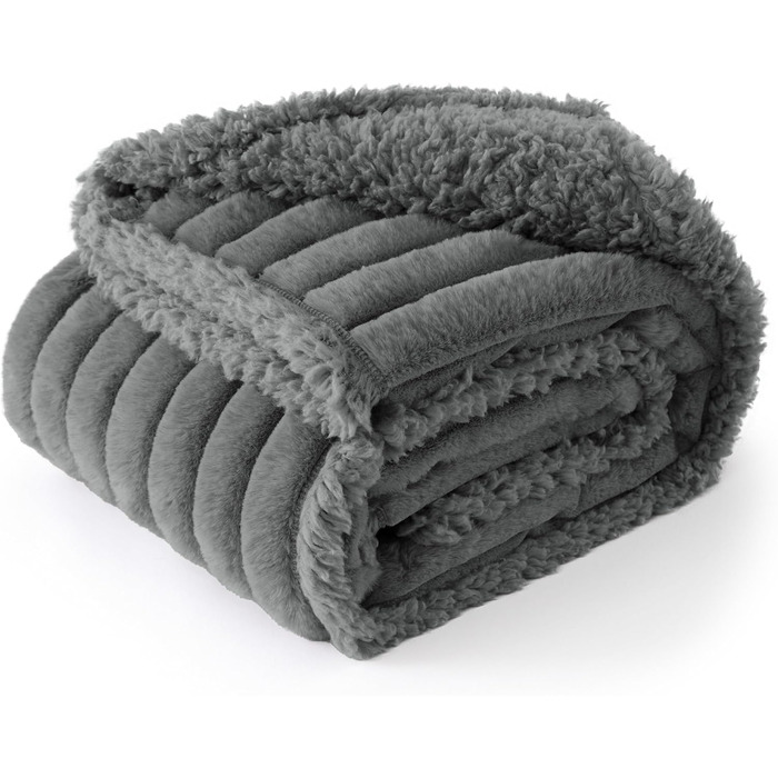 Водонепроникний коврик для собак BEDSURE 102 x 127 см - миючий, для великих собак, м'який та пухнастий, захисний, для дивану, сірий