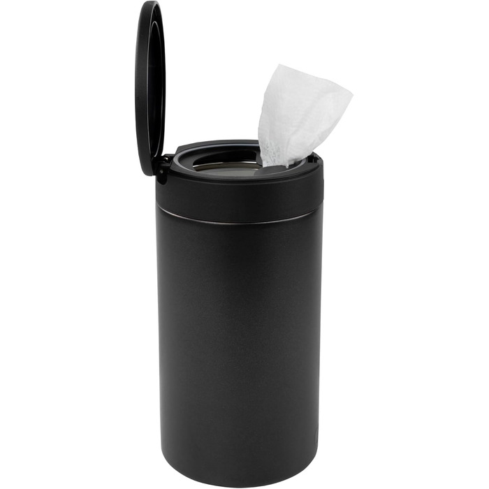 Spectrum Diversified Dekorative Wet Wipe Dispenser, Refillable Wet Wipe Holder for Household Cleaning, Stylish Cleaning Cloth Holder, Alloy Steel, Black, 1 Count (Pack of 1)