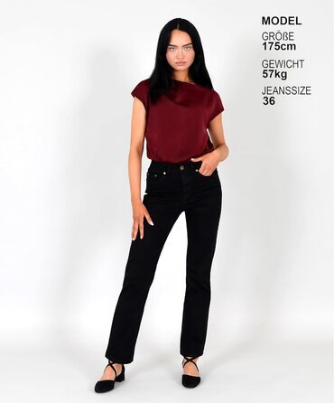 Джинси жіночі ESRA Straight High Waist Stretch G200 (42, J20) - класичні, з високою талією, еластичні