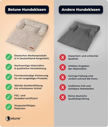 Диванчик для собак Belune Hundecouch Deluxe - миючий, бежевий, L (120x95 см)