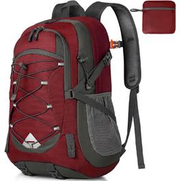 IGOLUMON Hiking Backpack Men Women 40L Waterproof Backpack Lightweight Foldable Travel Backpack Trekking Backpack with Reflective Strips For Cycling, Climbing, Mountaineering and Travel Sports, Red