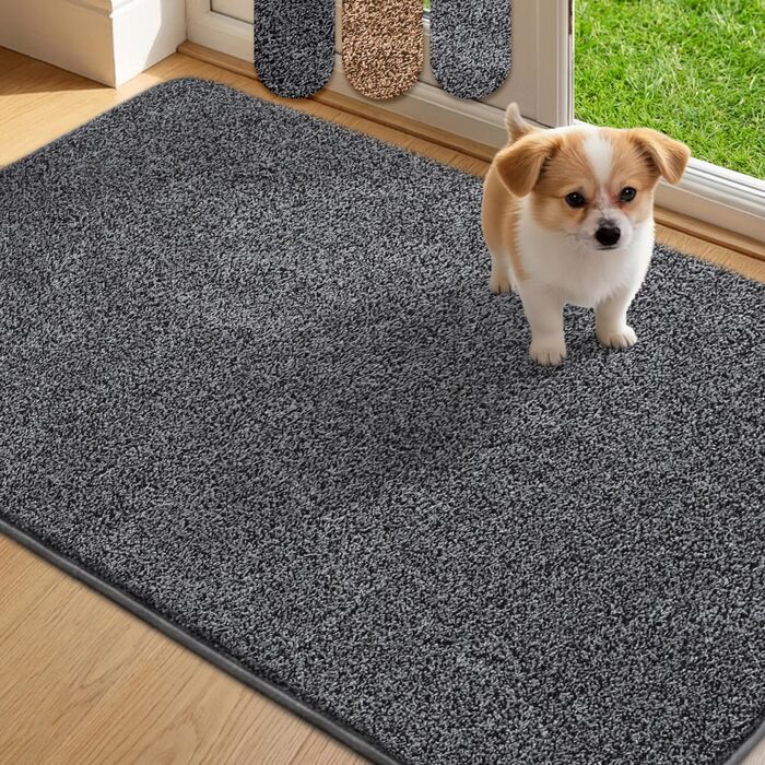 Килимок для входу Mibao SoftStep Luxus 60x90 см сірий - антиковзкий, вологопоглинаючий килимок для дому та коридору, машинне прання