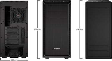 Корпус ПК be quiet! Pure Base 600 Black: 2 вентилятори Pure Wings 2, підтримка радіаторів до 360 мм, 3-рівнева система керування вентиляторами