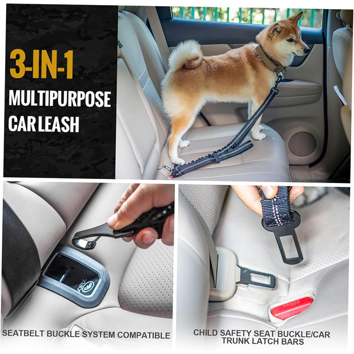 Набір для безпеки собак Onetigris: ремінь та повідки 3-в-1, міцний нейлон, відбиваючий елемент, карабіни