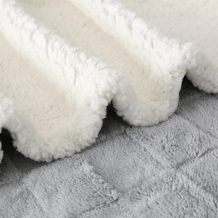 Плед Gracelife Sherpa з м'якого флісу, великий, теплий, 150 x 200 см, сірий (A01)