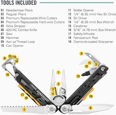 Leatherman Signal Multi-Tool with Nylon Sheath - 19 Tools for Camping, Survival, and Outdoor Adventures