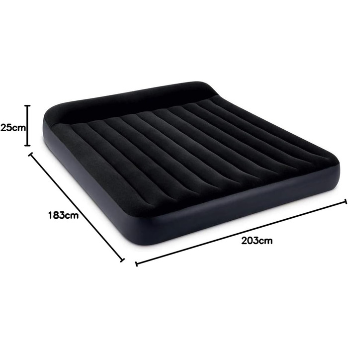 Надувний матрац Intex Dura Beam Pillow Rest King 182x203x25 см чорний (без насоса)