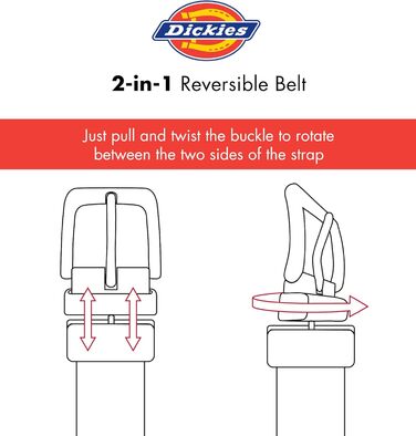 Чоловічий перекидний ремінь Dickies 38-40, чорний/коричневий