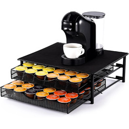 Тримач для капсул кави Sysyly для Dolce Gusto, органайзер на 72 капсули, металева висувна шухляда, чорний.