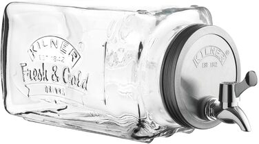 Диспенсер для напоїв Kilner зі скла, 3 л, із краном для води, соку, пива