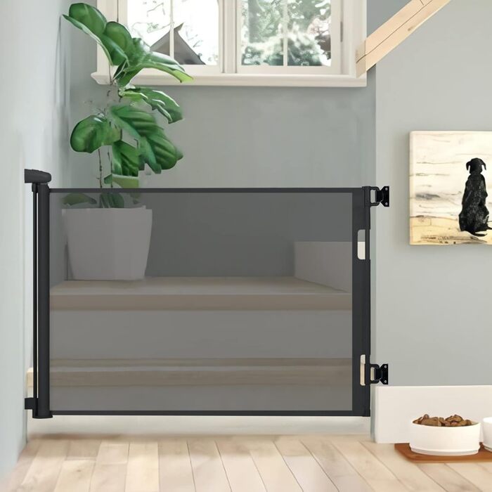 Захист для сходів Treppenschutzgitter: розтяжний захист для дітей та домашніх тварин, 0-140 см, чорний