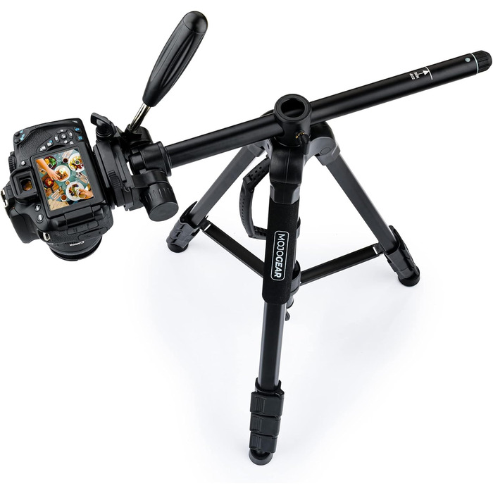 Штатив відео MOJOGEAR 140 см з тримачем для смартфона - штатив для камери/DSLR/телефона з алюмінію, з кульковою головкою, швидкознімною платформою, сумкою (SAB234)