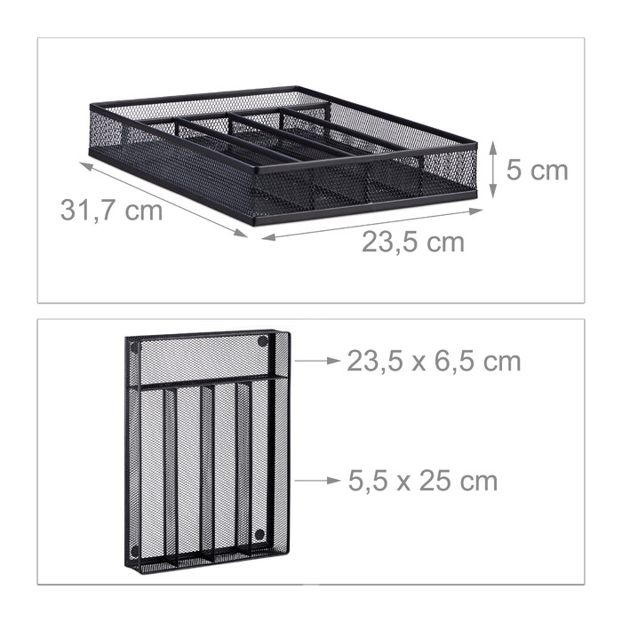 Relaxdays Cutlery Box Metal Mesh M