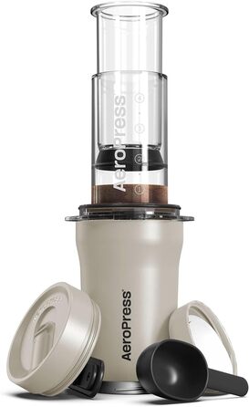 AeroPress Go Plus – портативна кавоварка 3-в-1 для подорожей і кемпінгу, френч-прес, пуровер, еспресо, насичена кава без гіркоти, набір для приготування кави