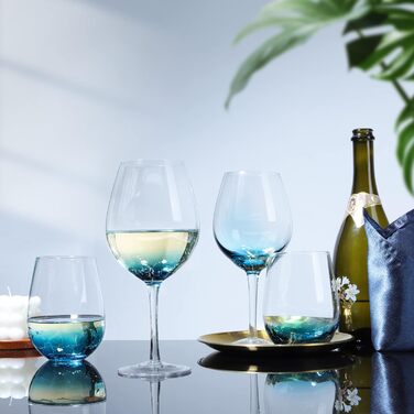 Кришталеві келихи Joeyan Elegante з блакитним ефектом 