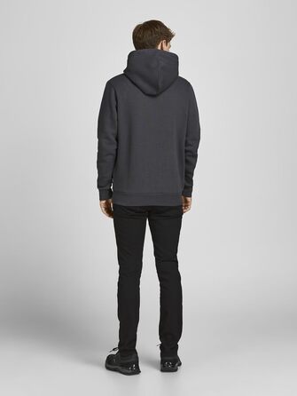 Чоловічий худі з капюшоном JACK & JONES з логотипом, колір Asphalt, розмір M