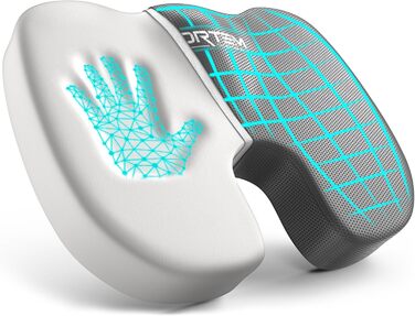 Крісло-подушка FORTEM: м'який, антиковзний наповнювач Memory Foam, сірий дихаючий чохол, для офісного, ігрового та автомобільного крісла
