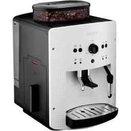 Krups Arabica Picto Fully Automatic Coffee Machine, Milk Frother, 2-Cup Function, Rotary Control, Easy Cleaning, Coffee Machine, TÜV Seal, White, EA810870 White Single