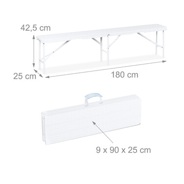 Relaxdays 3-piece folding beer garden set
