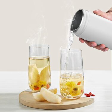 Flintronic Travel Electric Kettle, 380ML Mini Electric Kettle, 220 V / 300W Thermos Flask, 304 Stainless Steel Liner, Small Portable Electric Kettle with Automatic Shut-Off
