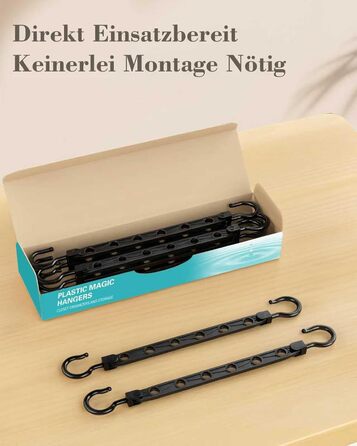 Набір вішалок для одягу Magic Hangers, 8 шт. з 6 отворами та 360° обертанням, міцні гачки для важкого одягу, органайзер для шафи, ідеально для студентів та дівчачих кімнат, чорного кольору