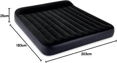 Надувний матрац Intex Dura Beam Pillow Rest King 182x203x25 см чорний (без насоса)
