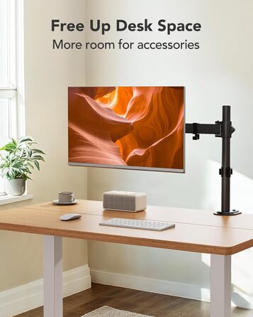 Кріплення для монітора HUANUO, 13-32 дюйми, регулювання висоти, нахил, поворот, VESA 75/100 мм, 2 варіанти монтажу