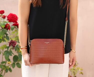 Сумка жіноча David Jones крокодилова шкіра коричнева через плече, клатч вечірній, повсякденна елегантна