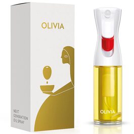 Розпилювач олії FlairRosol Olivia 130 мл, скляний, з контролем порцій - для кухні, салатів, грилю, випічки (білий)