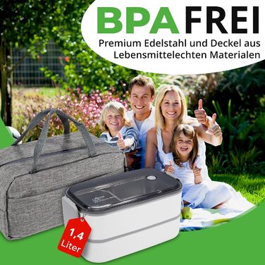 Преміум ланчбокс: сталевий контейнер для їжі дорослим та дітям з відділеннями. Ідеальний для школи, університету, офісу та подорожей.