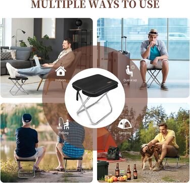 Складний туристичний стільчик для кемпінгу з алюмінію, міні-стілець для відпочинку на природі, риболовлі, пляжу та саду