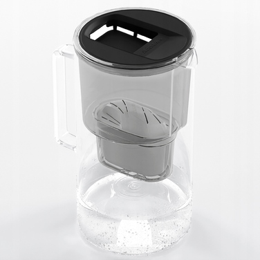 Скляний фільтраційний глечик Wessper D2 BOROSILICATE 3л, чорний + 2 фільтри